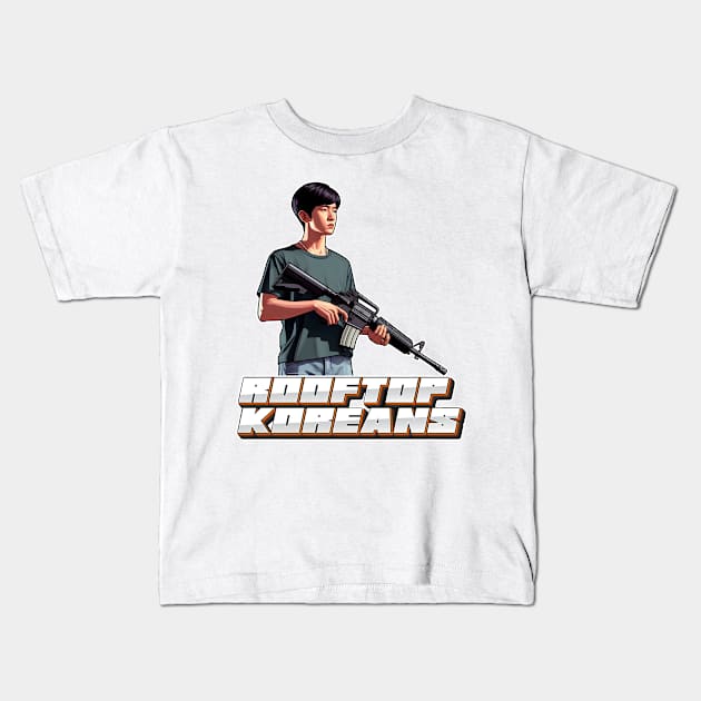 Rooftop Koreans Kids T-Shirt by Rawlifegraphic